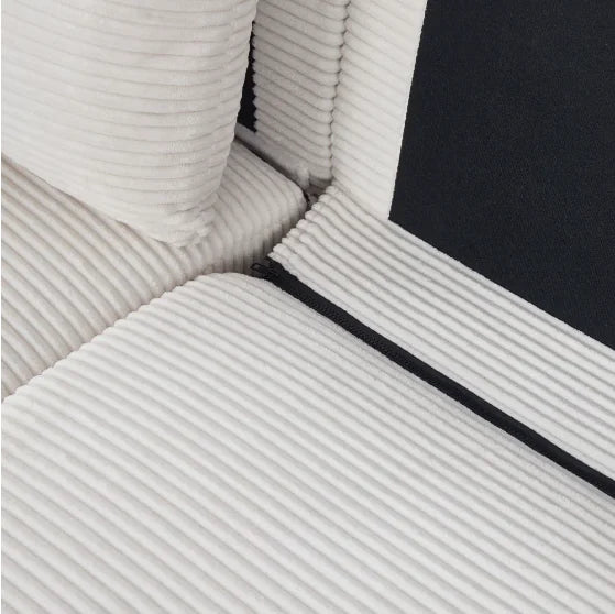 Modern White Linen Sofa