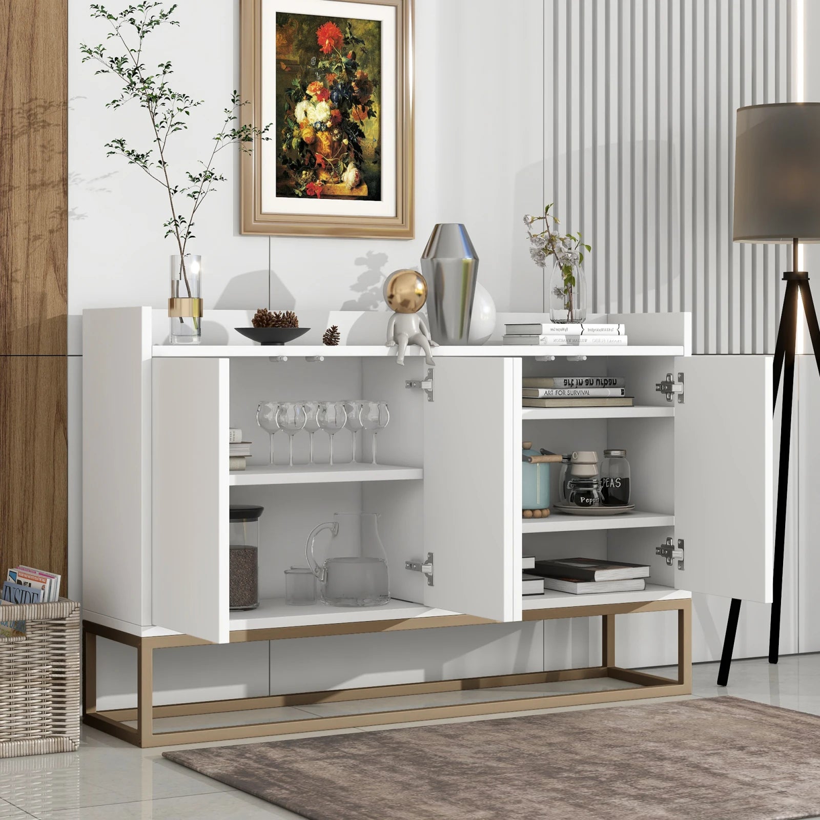 Modern 4 Doors Minimalist Chest of Drawers