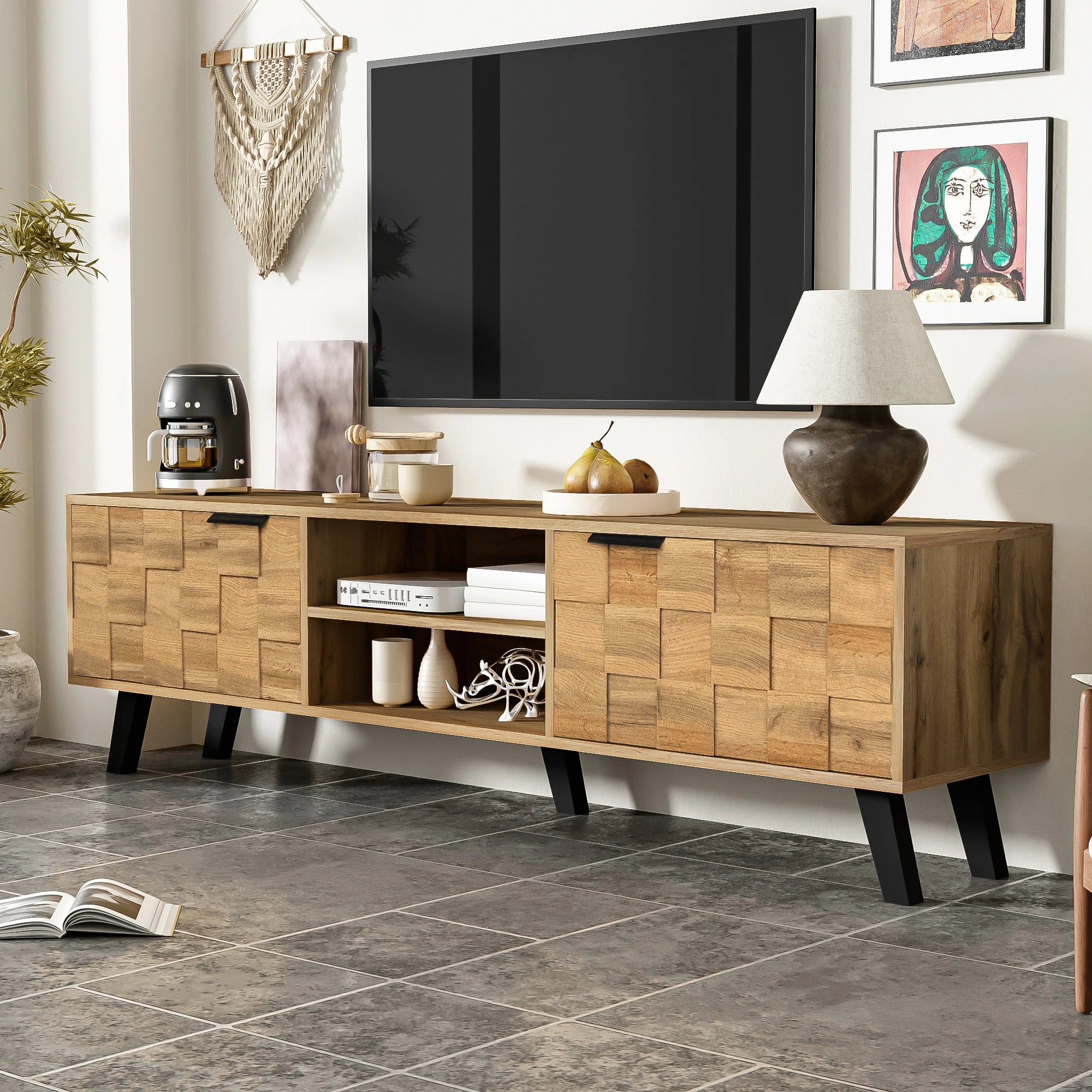 Modern TV Bench - Contemporary Living Room Stand | LUMORA