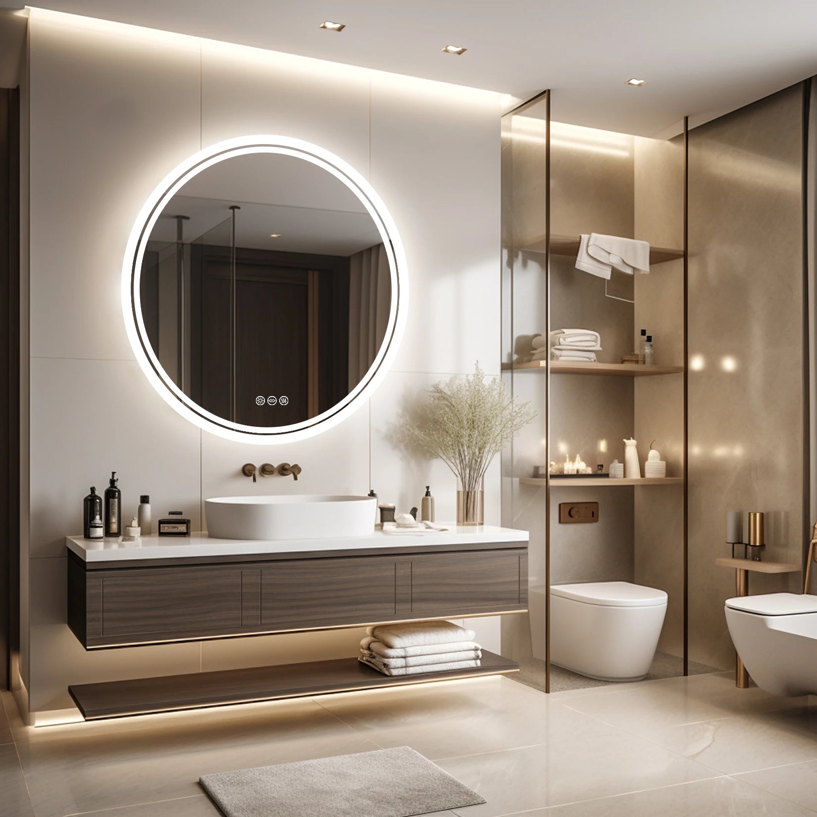Bathroom Mirror with LED Lights Circle