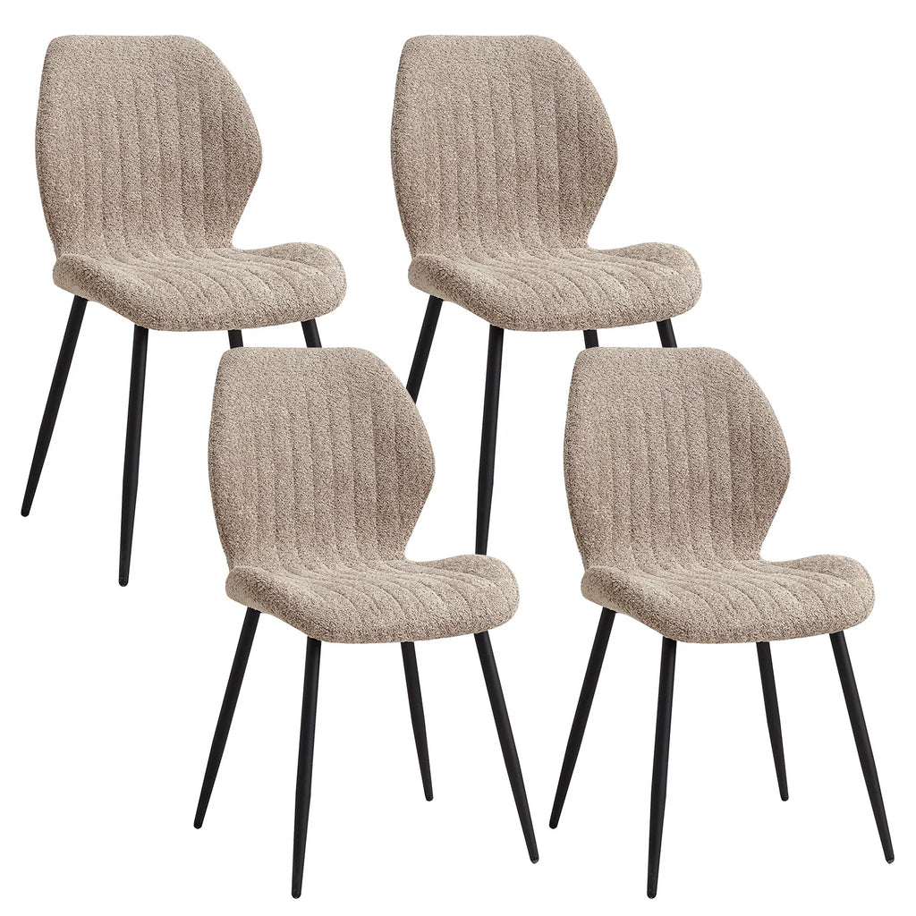 Nordic Style Dining Chairs 4-Pack - Metal & Velvet | LUMORA