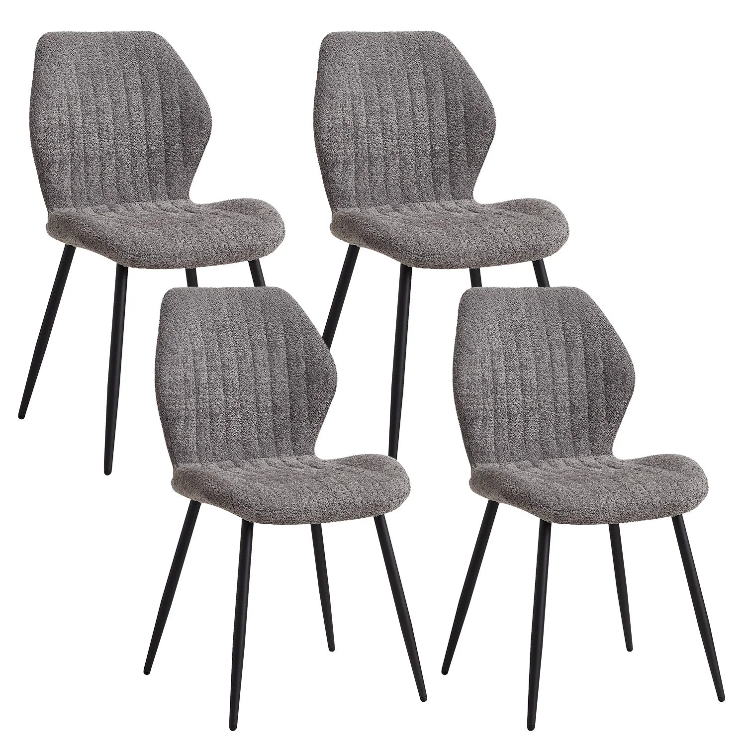 Nordic Style Dining Chairs 4-Pack - Metal & Velvet | LUMORA