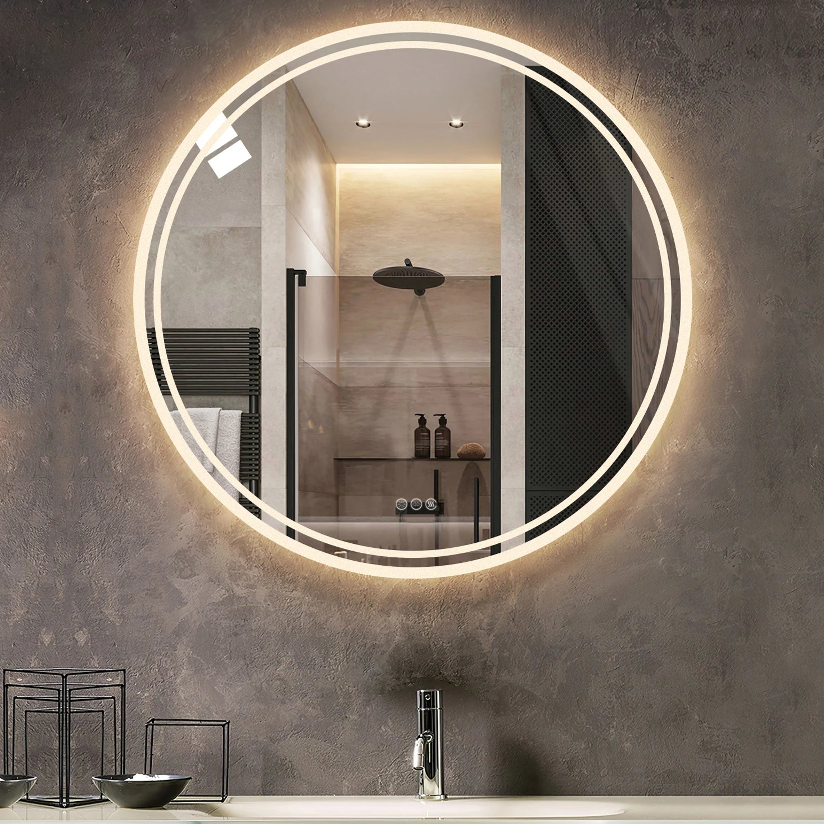 Bathroom Mirror with LED Lights Circle
