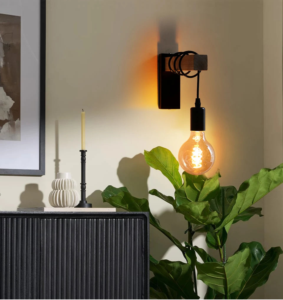 Retro Wood Wall Lamp