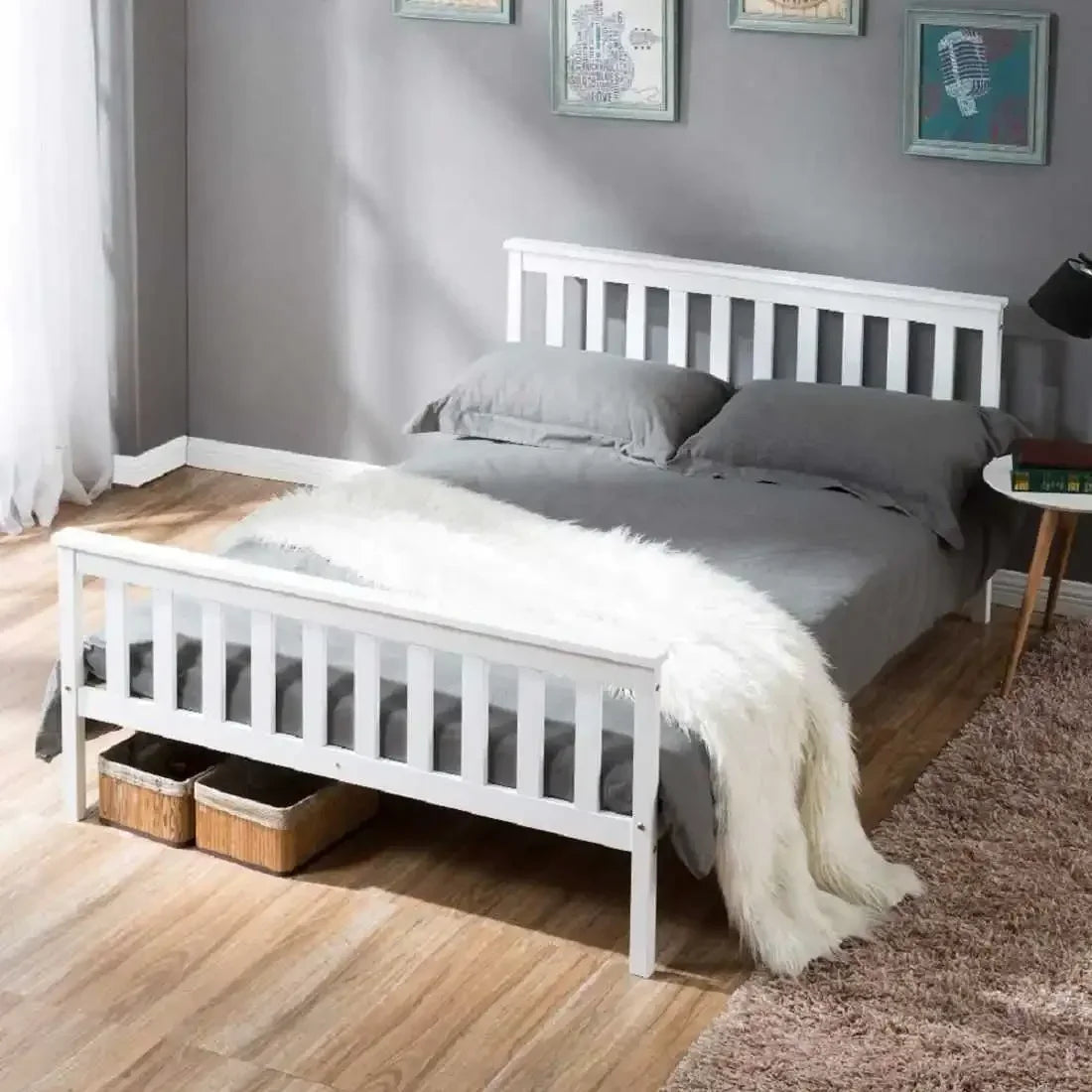 Double Wooden Bed