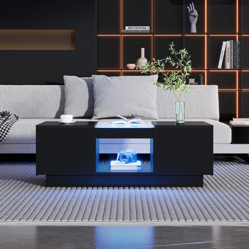 LED Coffee Table - App-Controlled Lighting with Storage | LUMORA