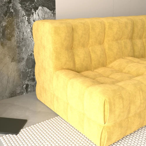 Гигантское кресло-мешок для отдыха - желтый мягкий напольный диван | LUMORA