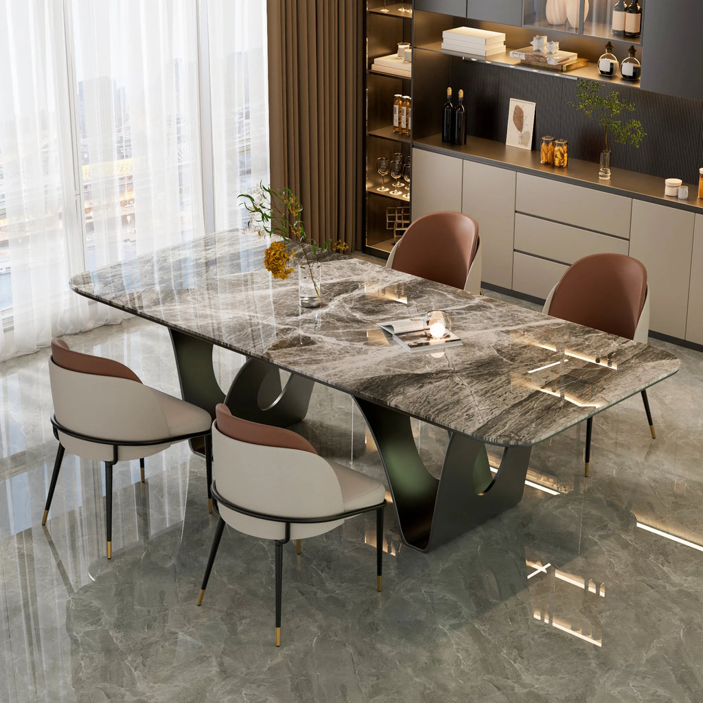 Set di 2 sedie da pranzo - Rivestite in similpelle con schienale in legno | LUMORA