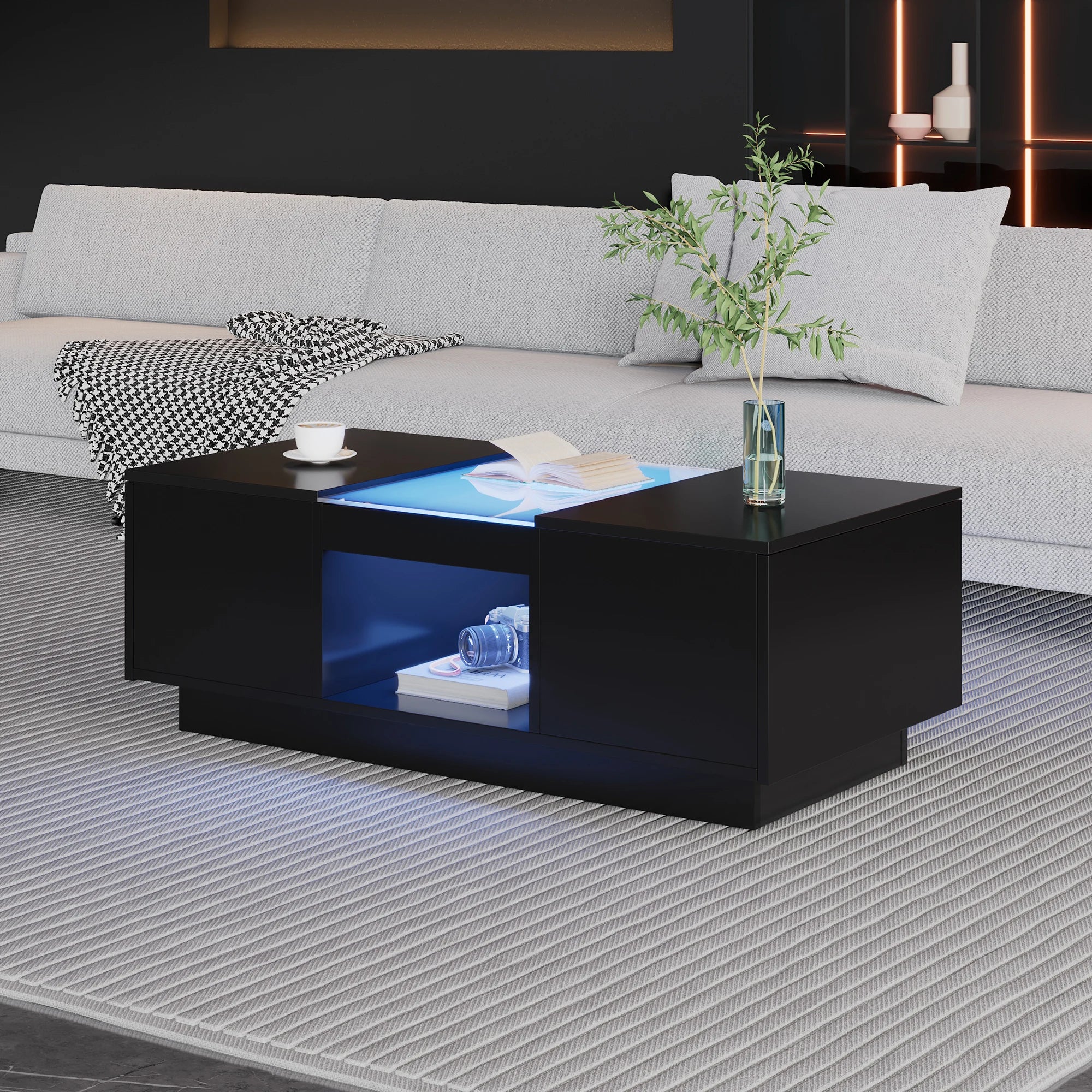 LED Coffee Table - App-Controlled Lighting with Storage | LUMORA