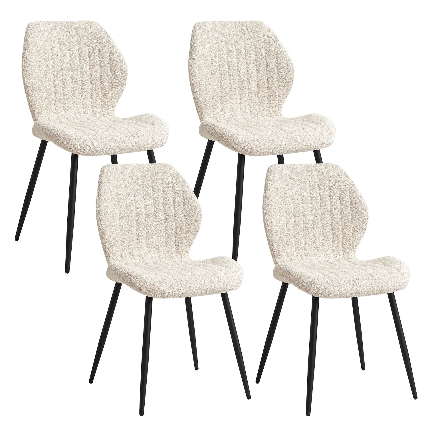 Nordic Style Dining Chairs 4-Pack - Metal & Velvet | LUMORA