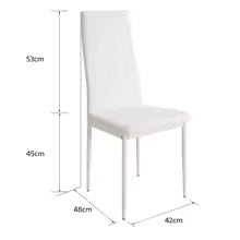 Dining Chair Set of 4 - Leather Upholstery with Metal Legs | LUMORA