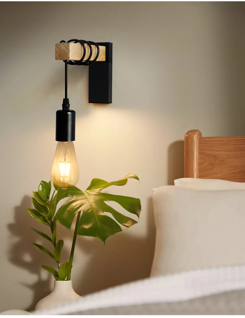 Retro Wood Wall Lamp