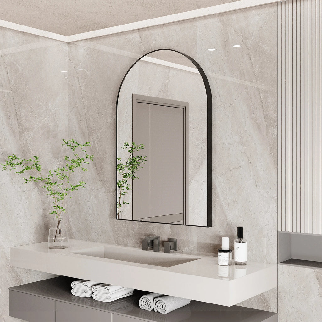 Premium Minimalist Bathroom Mirror - 38" Aluminum | LUMORA