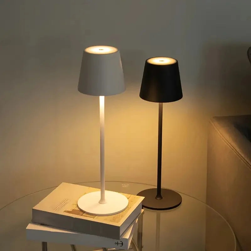Minimalist LED Table Lamp with Touch Control - Black & White | LUMORA