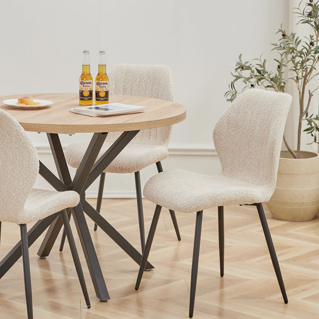 Nordic Style Dining Chairs 4-Pack - Metal & Velvet | LUMORA