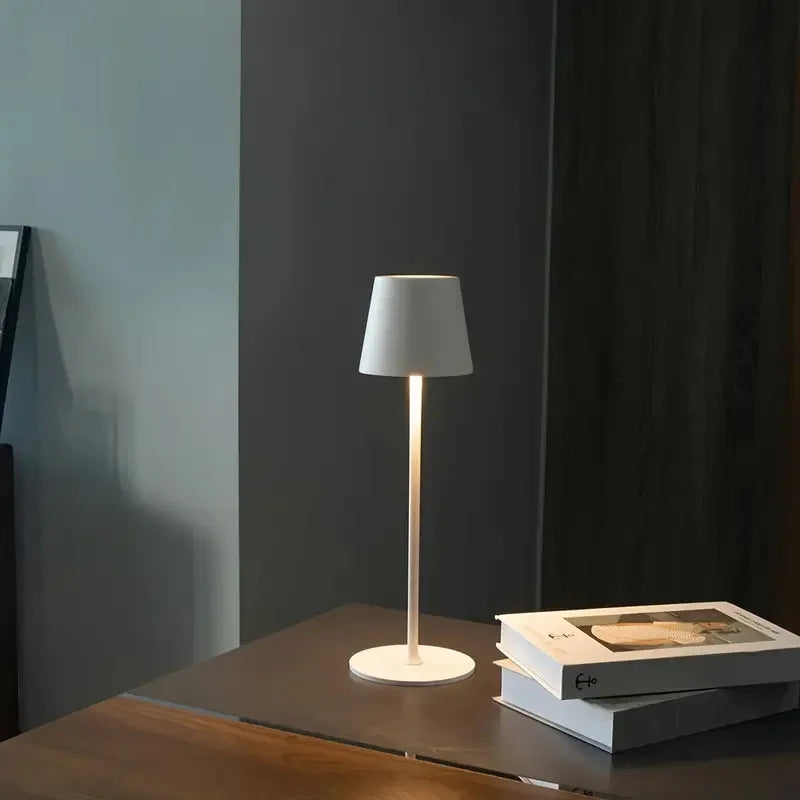 Minimalist LED Table Lamp with Touch Control - Black & White | LUMORA