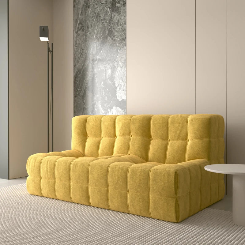 Гигантское кресло-мешок для отдыха - желтый мягкий напольный диван | LUMORA