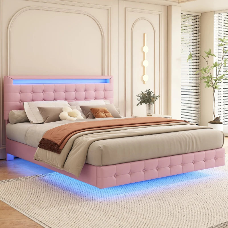 Bed with Under LED Lighting