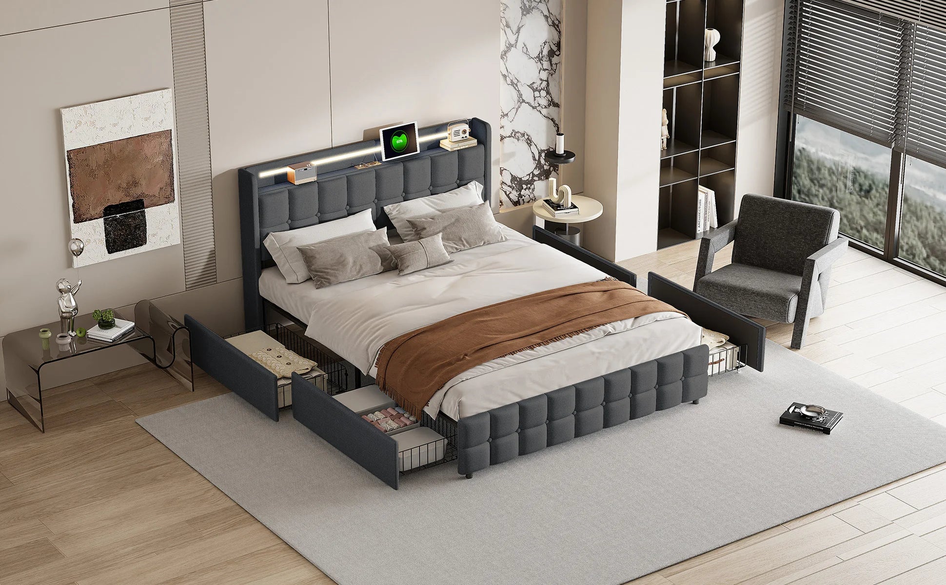 Bed with LED Lighting