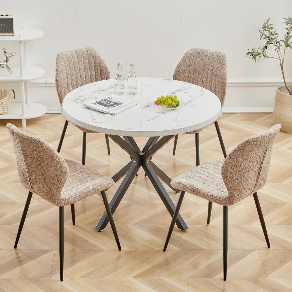 Nordic Style Dining Chairs 4-Pack - Metal & Velvet | LUMORA