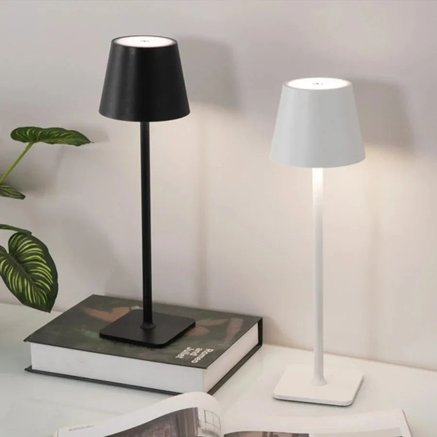 Minimalist LED Table Lamp with Touch Control - Black & White | LUMORA