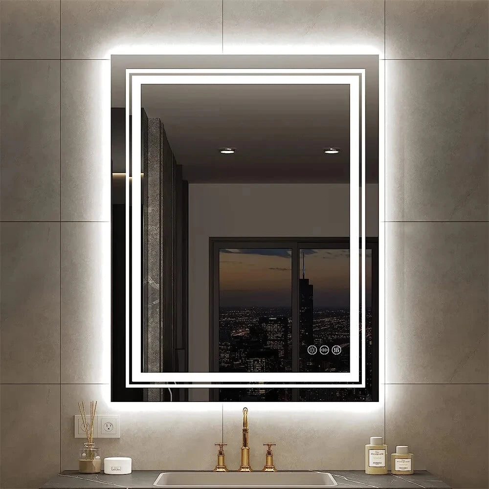 Big Bathroom Mirror with LED Lighting