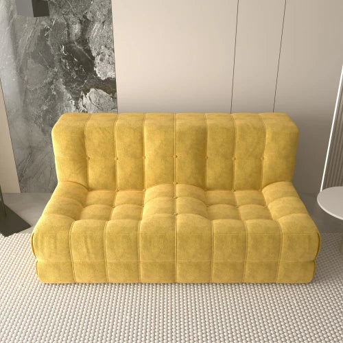 Гигантское кресло-мешок для отдыха - желтый мягкий напольный диван | LUMORA