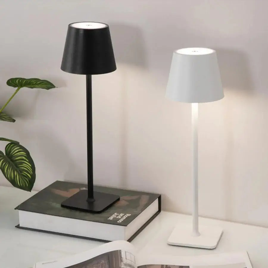 Minimalist LED Table Lamp with Touch Control - Black & White | LUMORA
