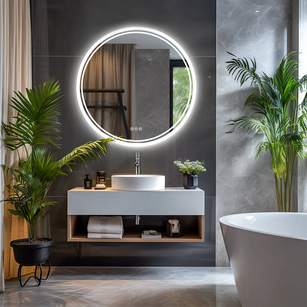 Bathroom Mirror with LED Lights Circle