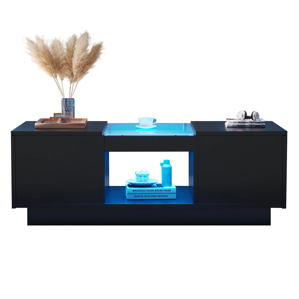 LED Coffee Table - App-Controlled Lighting with Storage | LUMORA