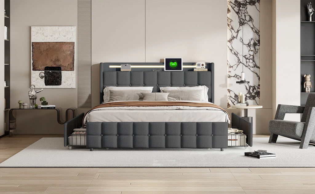 Bed with LED Lighting