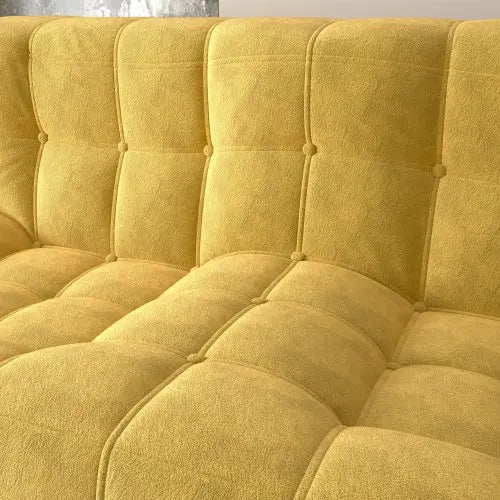 Гигантское кресло-мешок для отдыха - желтый мягкий напольный диван | LUMORA