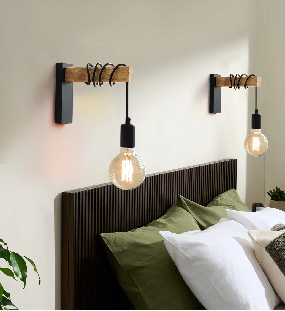 Retro Wood Wall Lamp