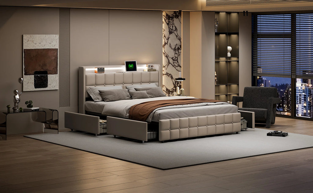 Bed with LED Lighting