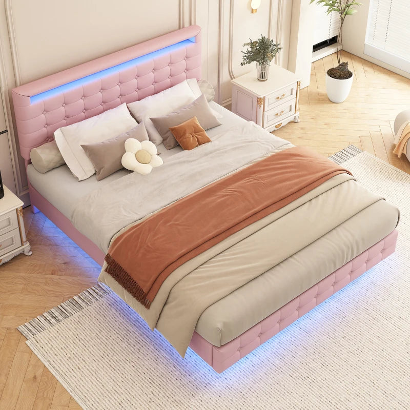 Bed with Under LED Lighting