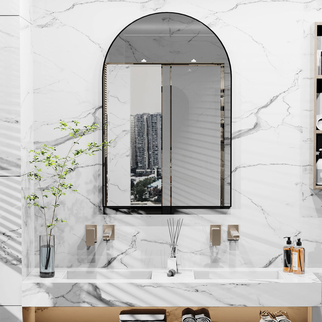 Premium Minimalist Bathroom Mirror - 38" Aluminum | LUMORA